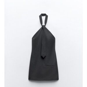 Zara Black Backless Halter Neck Dress